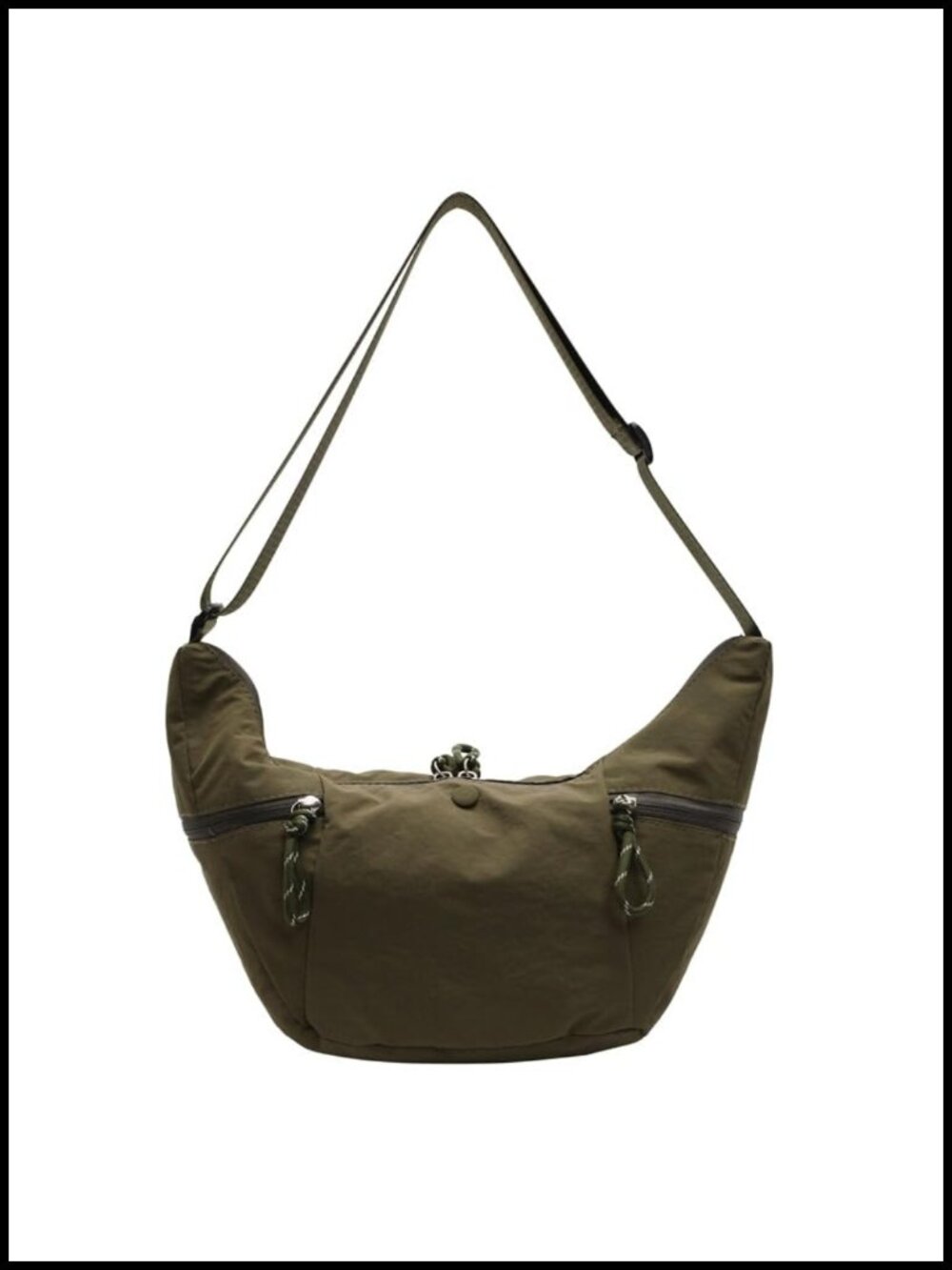 Hobo Crossbody Bag Nylon Soft Lightweight 3 Zip Pockets Adjustable Strap